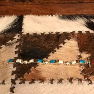 🤑VINTAGE SS MULTI GEMSTONE BRACELET